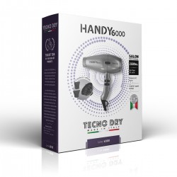 Handy 6000 Superpower Silver 6000 Line - Επαγγελματικό Πιστολάκι Μαλλιών Με 2 Στόμια & Φυσούνα 2500 W