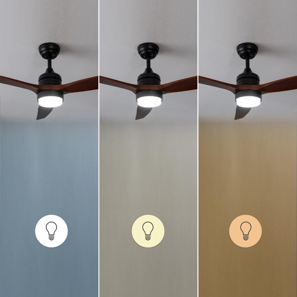 EnergySilence Aero 5275 Dark Wood CEC-08554 - Ανεμιστήρας Οροφής 2 σε 1 με Φως, Διπλής Κατεύθυνσης και Τηλεχειριστήριο 40W | 132cm