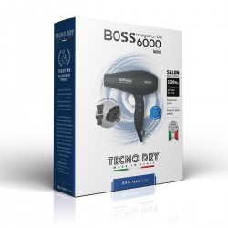 Boss 6000 Black Ultra Ionic Line - Επαγγελματικό Πιστολάκι Μαλλιών Με 2 Στόμια & Φυσούνα 2500 W