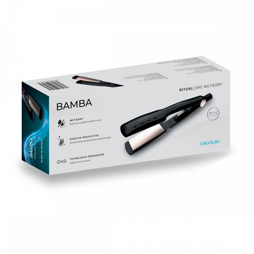 Bamba RitualCare 900 Wet & Dry CEC-04328 - Πρέσα Μαλλιών Με Κεραμικές, Πολύ Φαρδιές (5 cm) Πλάκες 210˚C