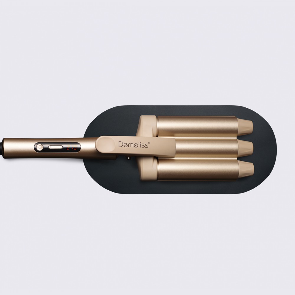 WAVES - Επαγγελματικό Ψηφιακό Τριπλό Ψαλίδι Μαλλιών Για Μπούκλες 2. 8 cm Με Κεραμική Πλάκα 210˚C