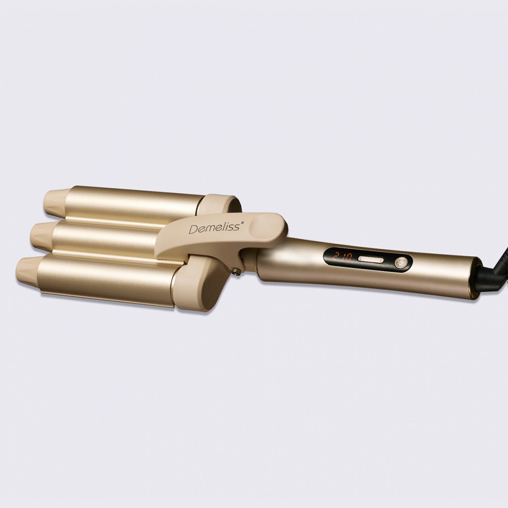 WAVES - Επαγγελματικό Ψηφιακό Τριπλό Ψαλίδι Μαλλιών Για Μπούκλες 2. 8 cm Με Κεραμική Πλάκα 210˚C