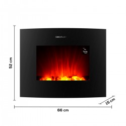 Ready Warm 2650 Curved Flames Connected CEC-05814 - Ηλεκτρικό Τζάκι Επιτοίχιο 2000 W (52 x 66 cm) με Wi-Fi Και Τηλεχειριστήριο