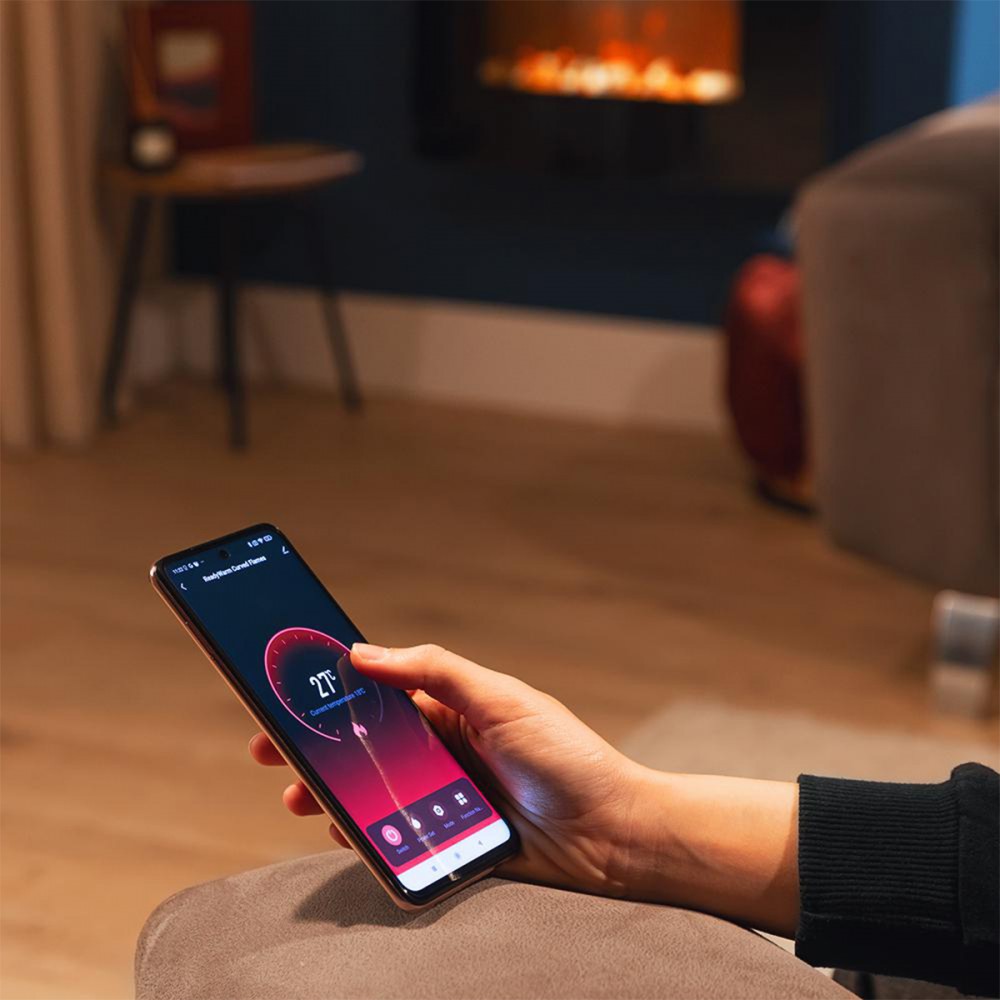 Ready Warm 2650 Curved Flames Connected CEC-05814 - Ηλεκτρικό Τζάκι Επιτοίχιο 2000 W (52 x 66 cm) με Wi-Fi Και Τηλεχειριστήριο