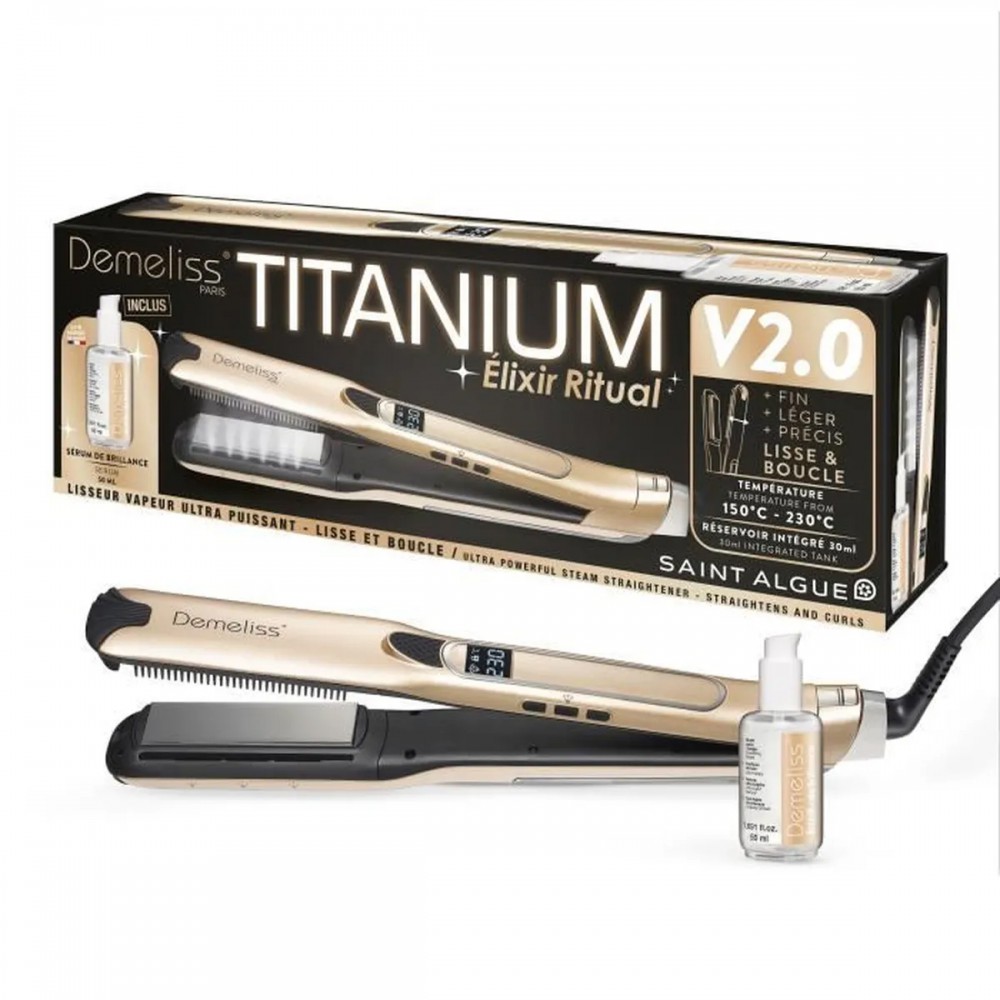 TITANIUM V2.0 ELIXIR RITUAL - Ψηφιακή Πρέσα Μαλλιών Με Ατμό & Πλάκες Τιτανίου 230˚C