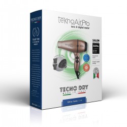 TeknoAirPro Champagne Ultra Ionic Line - Επαγγελματικό Πιστολάκι Μαλλιών Με 2 Στόμια & Φυσούνα 2650 W