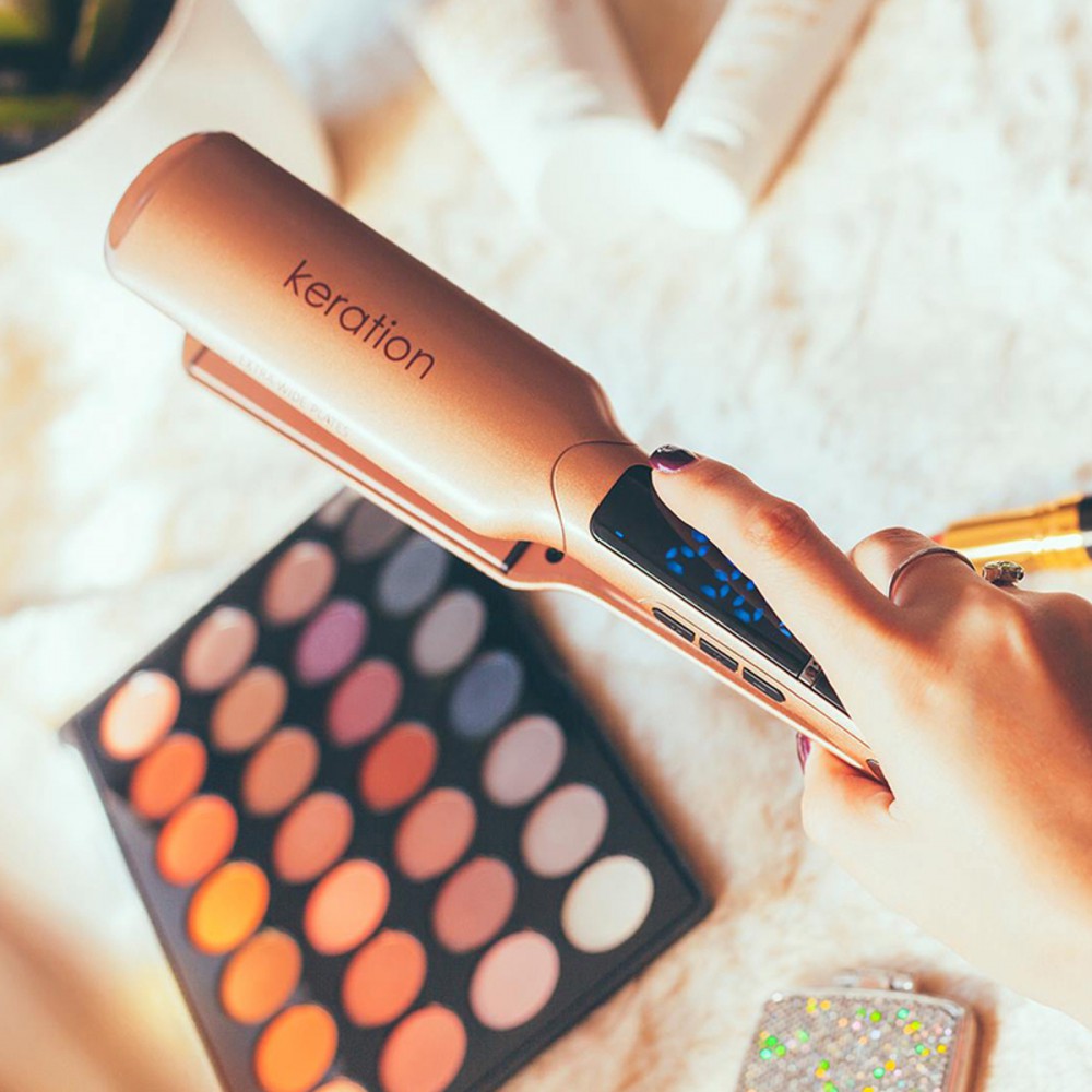 X-WIDE KERATIN - Ψηφιακή Πρέσα Μαλλιών Με Πλάκες Με Επίστρωση Micro Glitt 230˚C