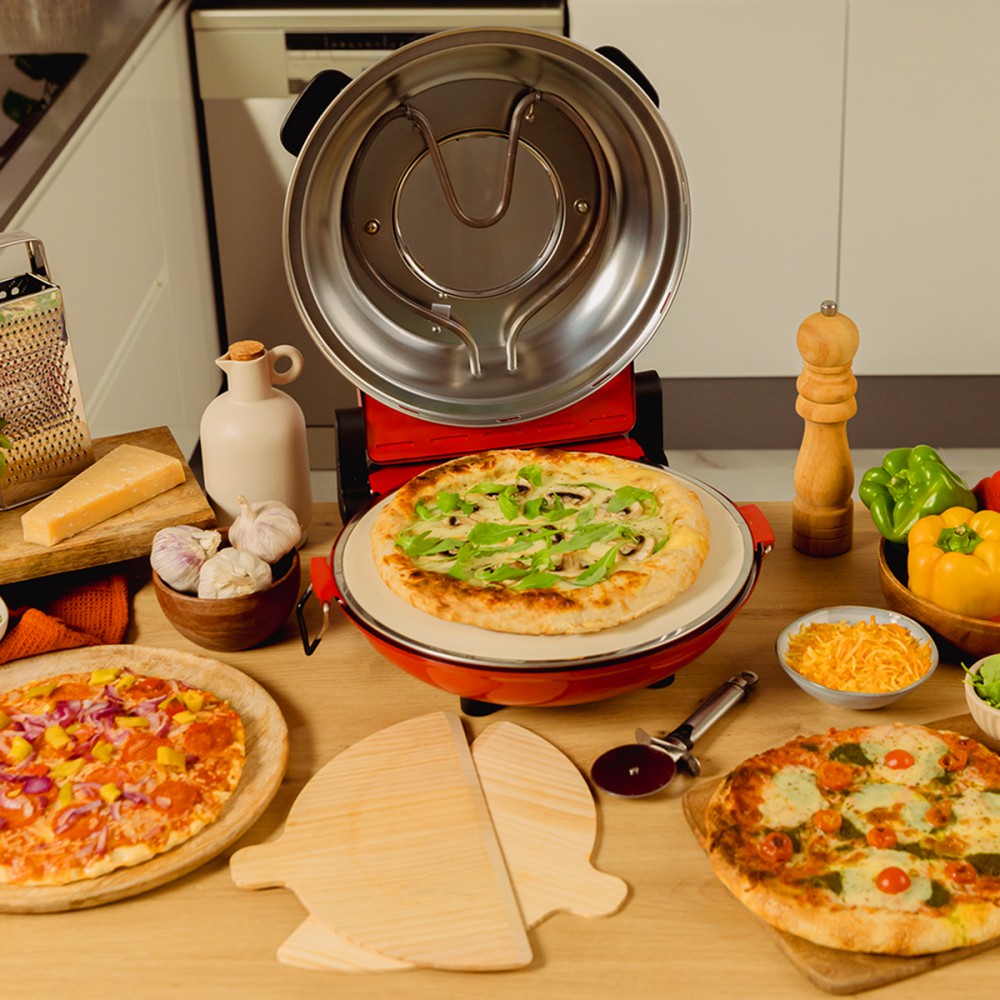 Fun Pizza&Co Mamma Mía Vista CEC-03826 - Παρασκευαστής Πίτσας 1200W Κόκκινος