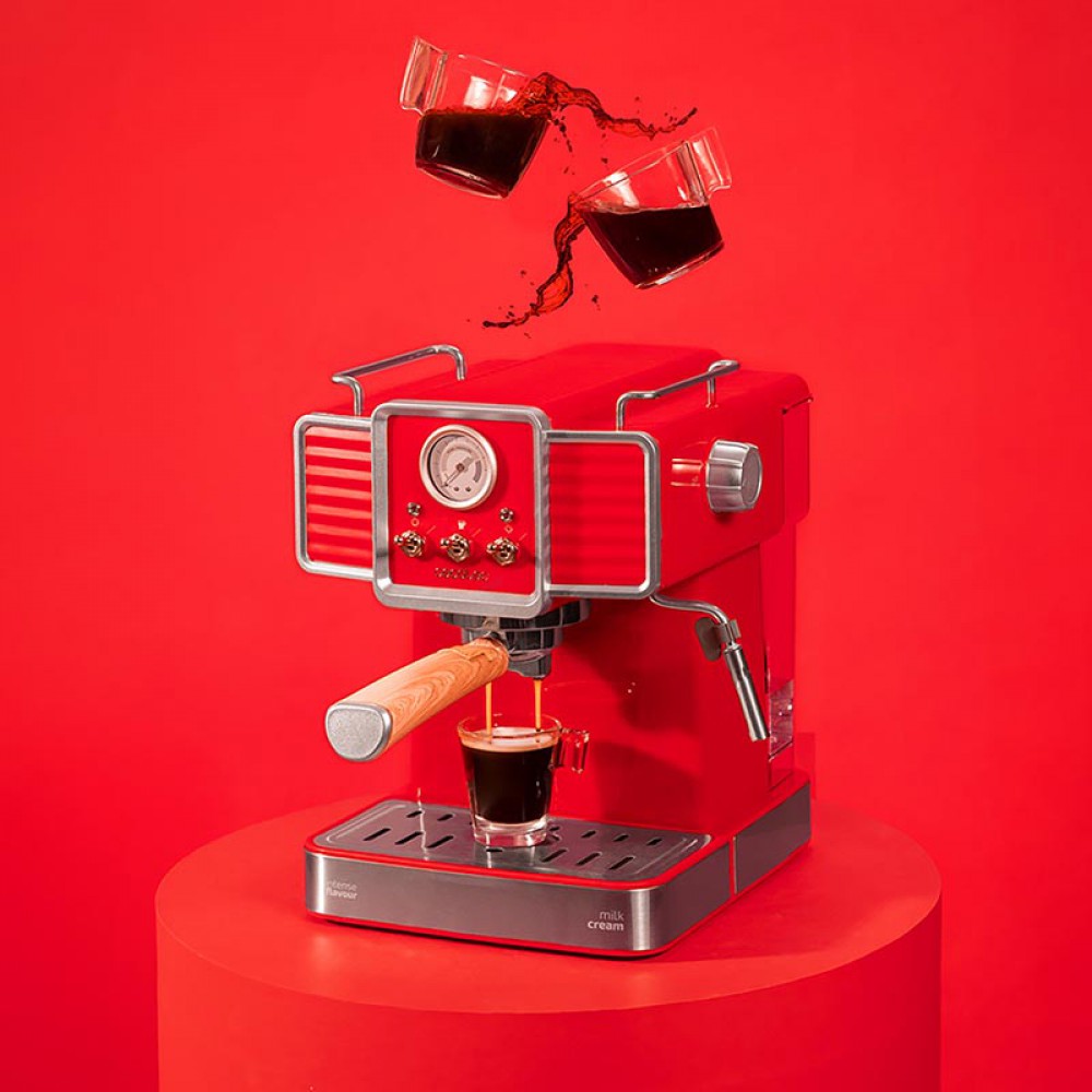 Power Espresso 20 Tradizionale Light Red CEC-01727 - Μηχανή Espresso 1350 W Πίεσης 20 Bar Κόκκινη