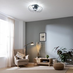 ENERGYSILENCE LAMPAERO 600 NATURAL WICKER 08642 - Ανεμιστήρας Οροφής 2 σε 1 20W