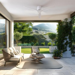 ENERGYSILENCE AERO 5500 AQUA WHITE&WHITE CONNECTED 08535 - Ανεμιστήρας Οροφής Wi-Fi IP44 με Τηλ/ριο 40W