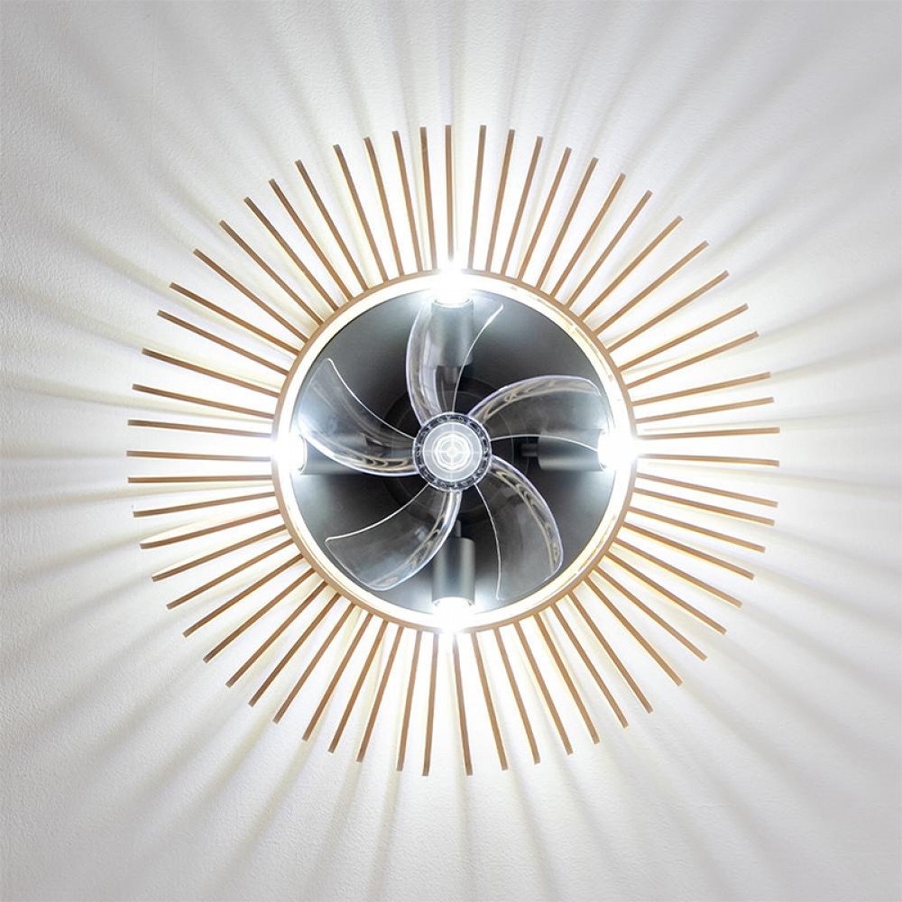 ENERGYSILENCE LAMPAERO 600 NATURAL LIGHTWOOD 08643 - Ανεμιστήρας Οροφής 2 σε 1 20W