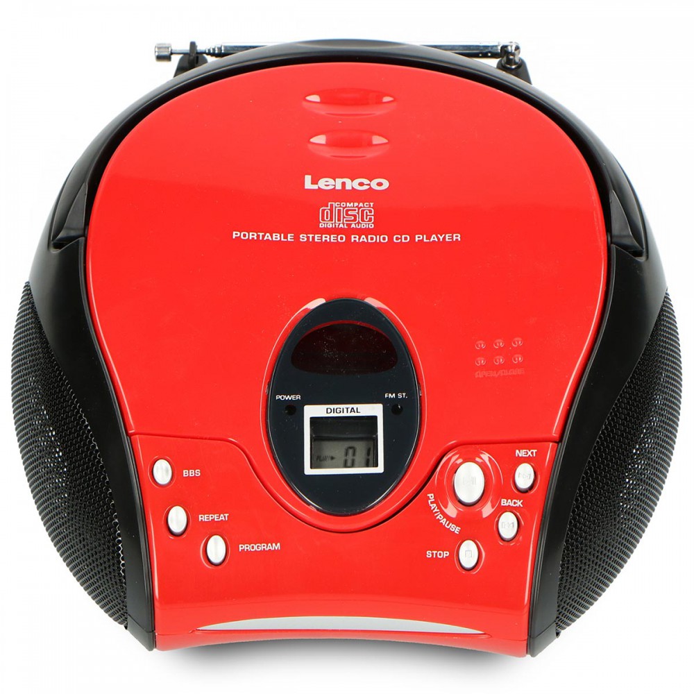 SCD-24 RED /BLACK - Φορητό Ηχοσύστημα Με CD Player & Ραδιόφωνο Κόκκινο
