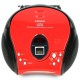 SCD-24 RED /BLACK - Φορητό Ηχοσύστημα Με CD Player & Ραδιόφωνο Κόκκινο