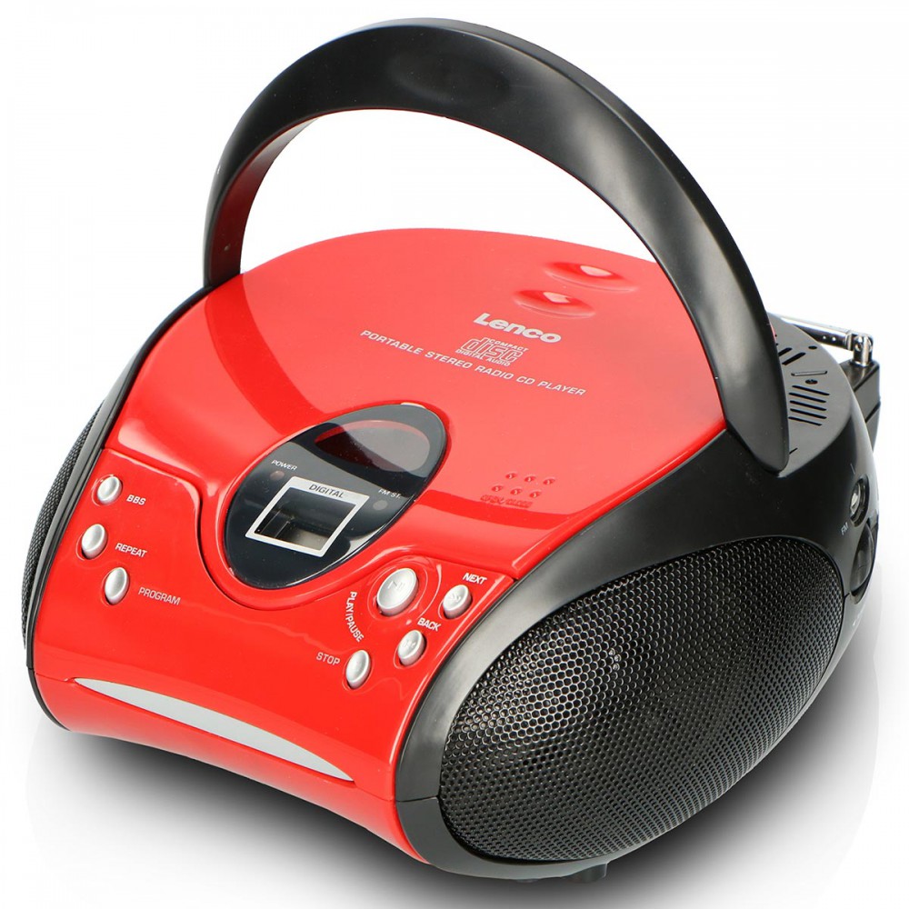 SCD-24 RED /BLACK - Φορητό Ηχοσύστημα Με CD Player & Ραδιόφωνο Κόκκινο