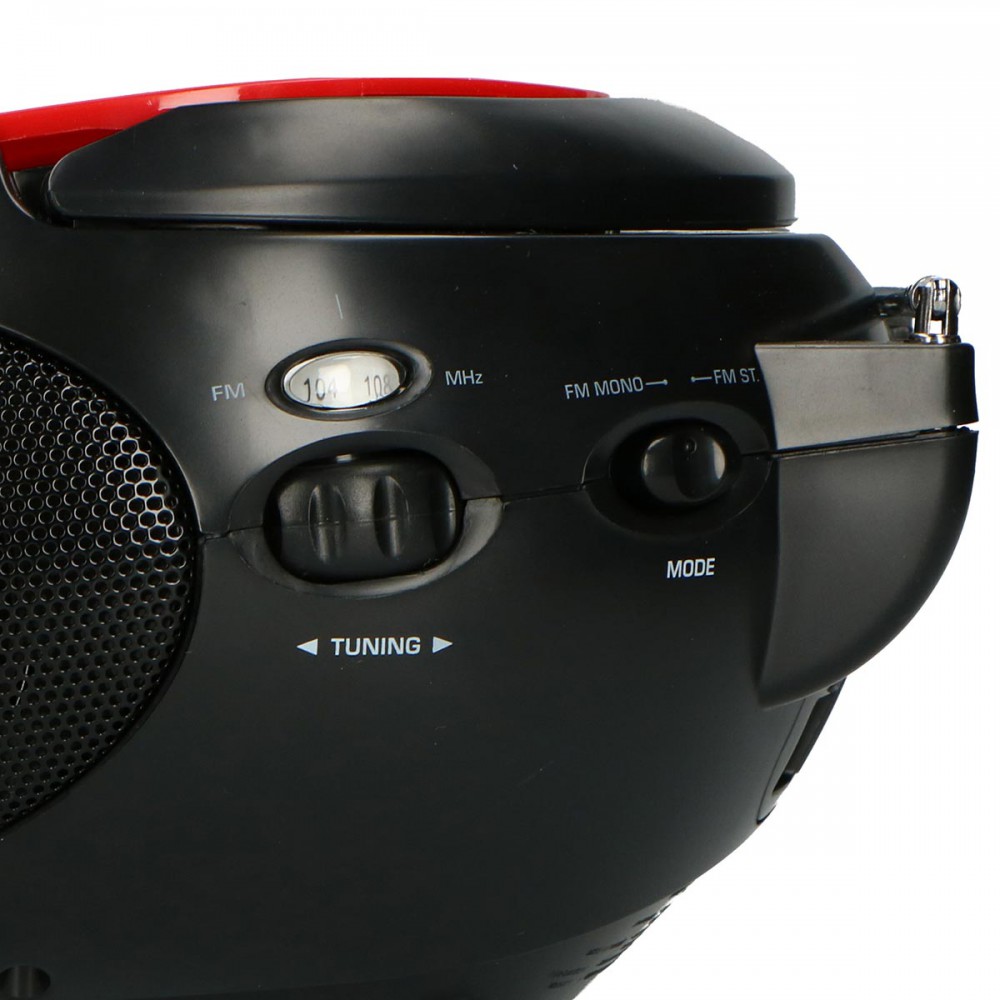 SCD-24 RED /BLACK - Φορητό Ηχοσύστημα Με CD Player & Ραδιόφωνο Κόκκινο