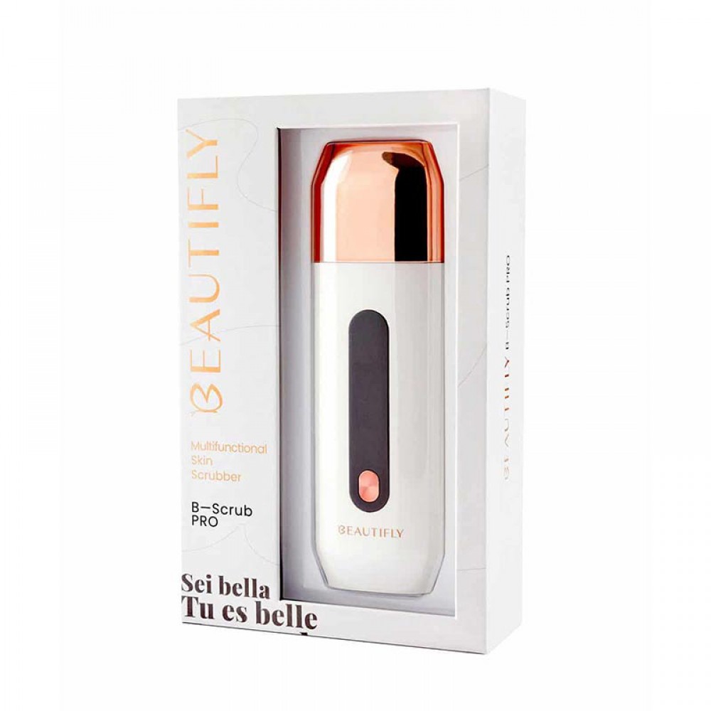B-SCRUB PRO - Σπατούλα Cavitation Peeling Προσώπου για Καθαρισμό/Αντιγήρανση με Υπερηχητικές Δονήσεις, Φωτοθεραπεία, ΙΟΝ+/-και EMS