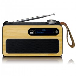 PDR-040BAMBOOBK - Επιτραπέζιο Ραδιόφωνο Επαναφορτιζόμενο Dab+ Με Bluetooth, Επένδυση Bamboo & Λειτουργία Ξυπνητηριού Μαύρο