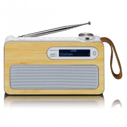 PDR-040BAMBOOWH - Επιτραπέζιο Ραδιόφωνο Επαναφορτιζόμενο Dab+ Με Bluetooth, Επένδυση Bamboo & Λειτουργία Ξυπνητηριού Λευκό