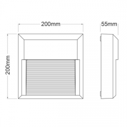 Led SLIM Επίτοιχα 8W 230V IP65 ΓΚΡΙ ACA