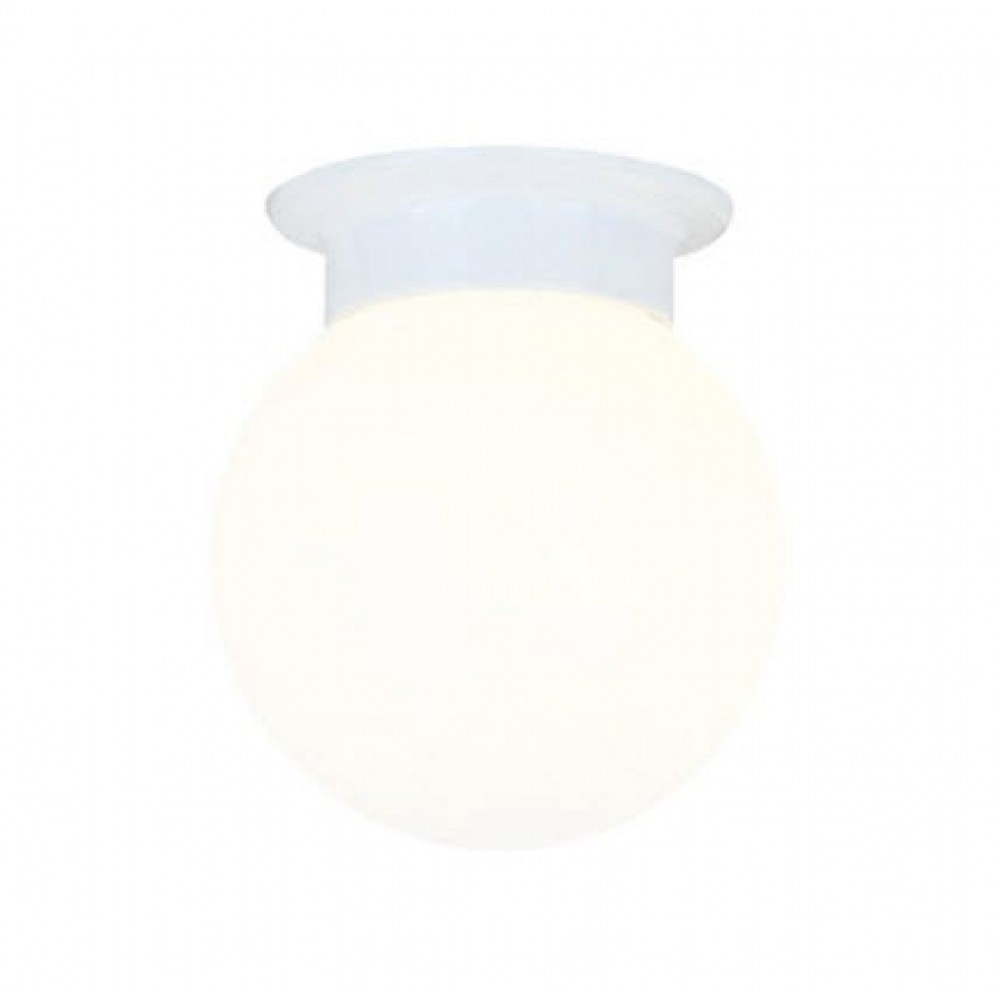 Επίτοιχο Φωτιστικό Σε Λευκό Πορσελάνης Με Λευκό Γυαλί Διαχύτη IP20 1xE27 