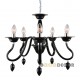 Μαύρο Ακρυλικό Φωτιστικό Πολυέλαιος 5xE14 Μεγάλης καθαρότητας Και Διαφάνειας Με Λεπτομέρειες Χρώμιου