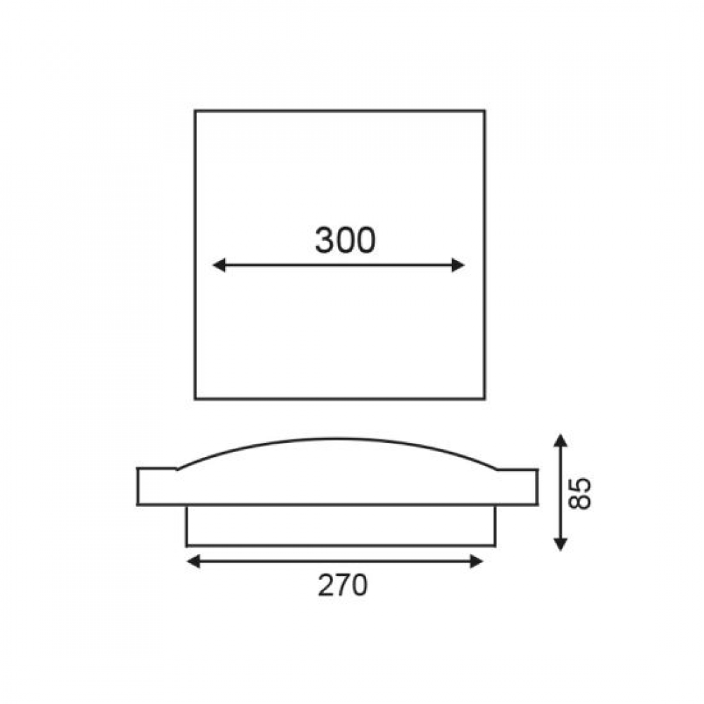 LED Πλαφονιέρα 12W 4000K Τετράγωνη ACA