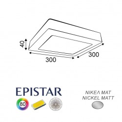 26W LED SMD Τετράγωνο Slim Panel Σε Νίκελ Ματ Χρώμα 120º 230V IP44 NIKI-ALPI ACA