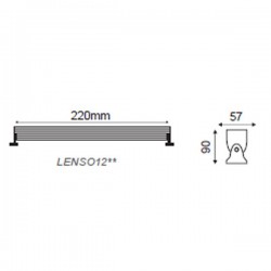 Led High Power Γραμμικός Προβολέας 12W Lenso IP65 230V ACA
