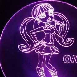 LED Φωτιστικό Χαραγμένο Plexiglass Με Σχέδιο Κορίτσι Με Διακόπτη ON/OFF AlphaLed