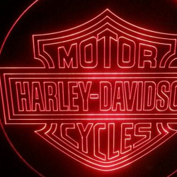 LED Φωτιστικό Χαραγμένο Plexiglass Με Σχέδιο Moto Harley Davidson Με Διακόπτη ON/OFF AlphaLed