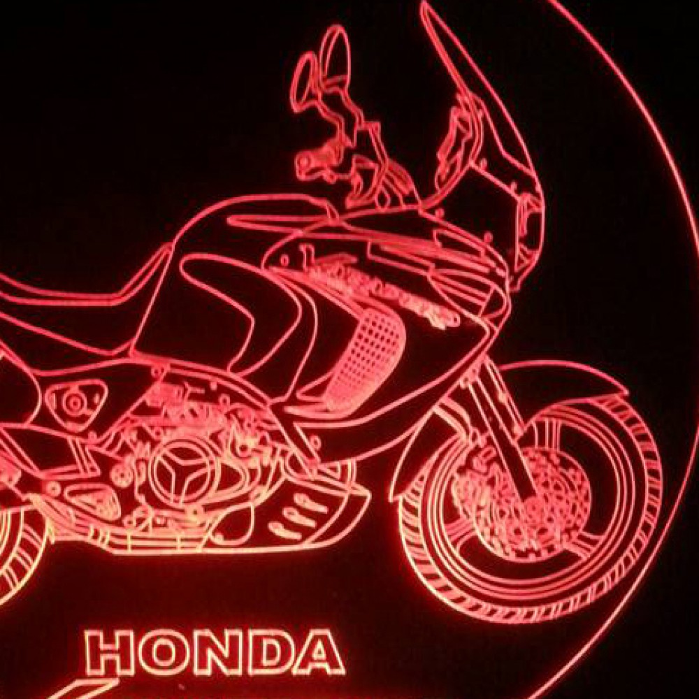 LED Φωτιστικό Χαραγμένο Plexiglass Με Σχέδιο Moto Honda Με Διακόπτη ON/OFF AlphaLed