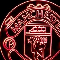 LED Φωτιστικό Χαραγμένο Plexiglass Με Σχέδιο Ομάδες Manchester United Με Διακόπτη ON/OFF AlphaLed