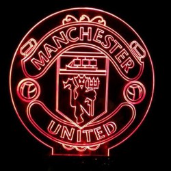 LED Φωτιστικό Χαραγμένο Plexiglass Με Σχέδιο Ομάδες Manchester United Με Διακόπτη ON/OFF AlphaLed