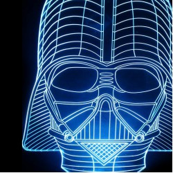 LED Φωτιστικό Χαραγμένο Plexiglass Με Σχέδιο Darth Vader Με Διακόπτη ON/OFF AlphaLed