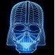 LED Φωτιστικό Χαραγμένο Plexiglass Με Σχέδιο Darth Vader Με Διακόπτη ON/OFF AlphaLed