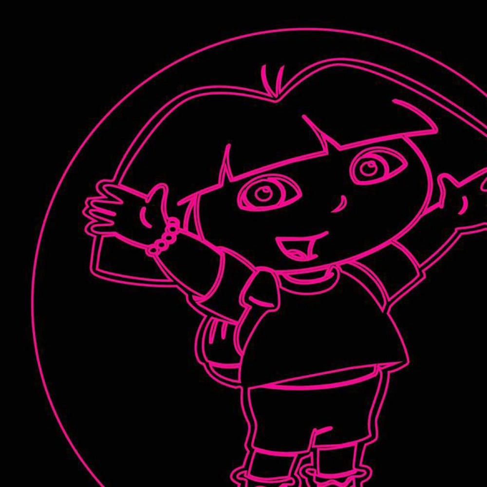 LED Φωτιστικό Χαραγμένο Plexiglass Με Σχέδιο Dora The Explorer Με Διακόπτη ON/OFF AlphaLed