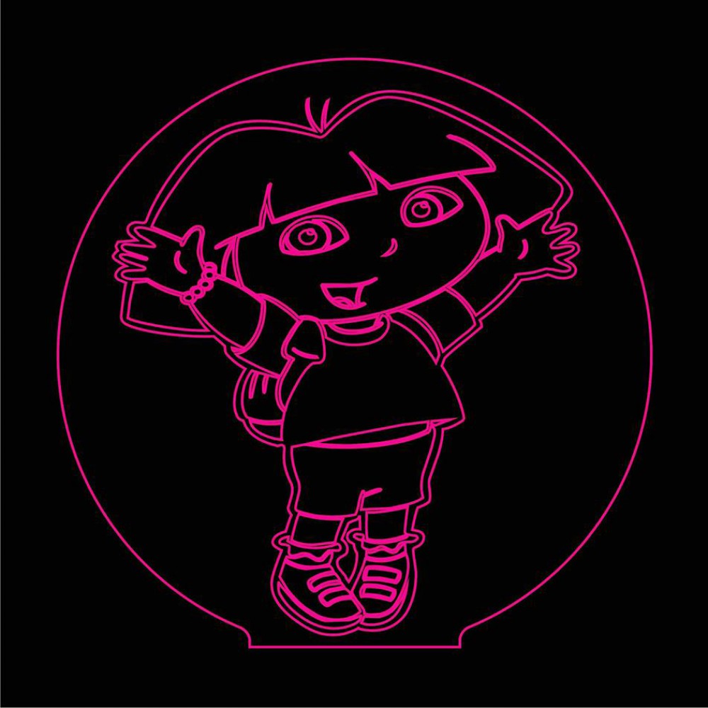 LED Φωτιστικό Χαραγμένο Plexiglass Με Σχέδιο Dora The Explorer Με Διακόπτη ON/OFF AlphaLed