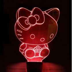 LED Φωτιστικό Χαραγμένο Plexiglass Με Σχέδιο Hello Kitty Με Διακόπτη ON/OFF AlphaLed