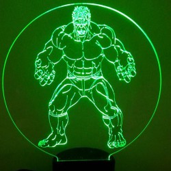 LED Φωτιστικό Χαραγμένο Plexiglass Με Σχέδιο Superheroes Hulk Με Διακόπτη ON/OFF AlphaLed