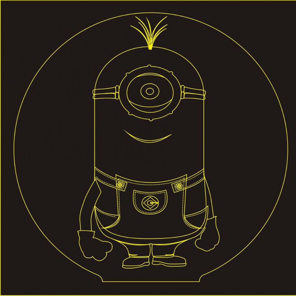 LED Φωτιστικό Χαραγμένο Plexiglass Με Σχέδιο Minnions Με Διακόπτη ON/OFF AlphaLed