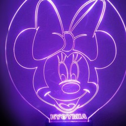 LED Φωτιστικό Χαραγμένο Plexiglass Με Σχέδιο Minnie Mouse Με Διακόπτη ON/OFF AlphaLed