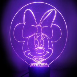 LED Φωτιστικό Χαραγμένο Plexiglass Με Σχέδιο Minnie Mouse Με Διακόπτη ON/OFF AlphaLed