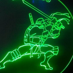 LED Φωτιστικό Χαραγμένο Plexiglass Με Σχέδιο Ninja Turtles Leonardo Με Διακόπτη ON/OFF AlphaLed