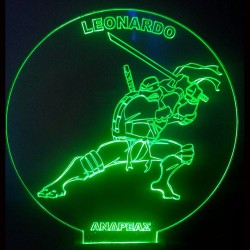 LED Φωτιστικό Χαραγμένο Plexiglass Με Σχέδιο Ninja Turtles Leonardo Με Διακόπτη ON/OFF AlphaLed