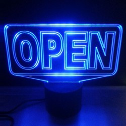 LED Φωτιστικό Χαραγμένο Plexiglass Με Σχέδιο Open Επιγραφή Με Διακόπτη ON/OFF AlphaLed