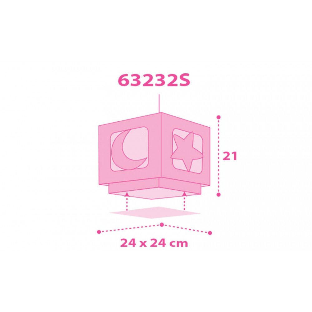 Φωτιστικό οροφής Με Διπλό Τοίχωμα Σε Σχέδιο Pink Moon E27 Ango