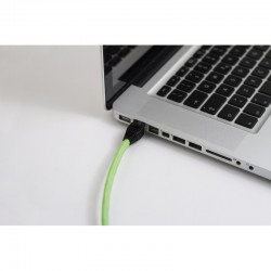 LAN - Ethernet Υφασμάτινο Καλώδιο 2 Μέτρα RF06 Φωσφοριζέ Πράσινο- Cat 5e RJ46