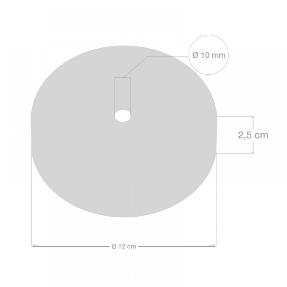 Ροζέτα Πλακέ Μεταλλική Με 1 Τρύπα Και 1 Στηρίγμα Καλωδίου 120mm - Ορειχάλκινη