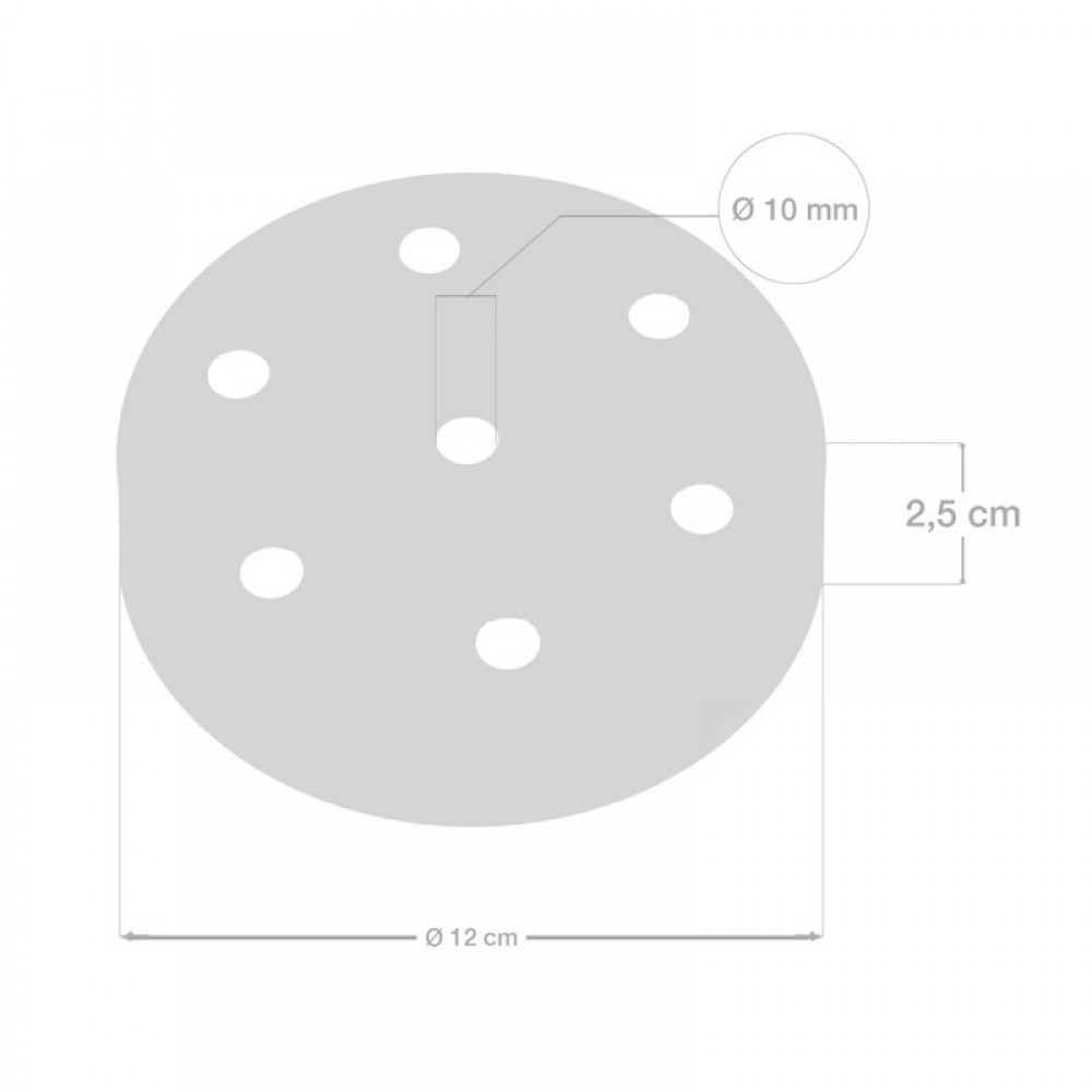 Ροζέτα Πλακέ Μεταλλική Με 7 Τρύπες Και 7 Στηρίγματα Καλωδίου 120mm - Χαλκού (Ροζ- Χρυσό)